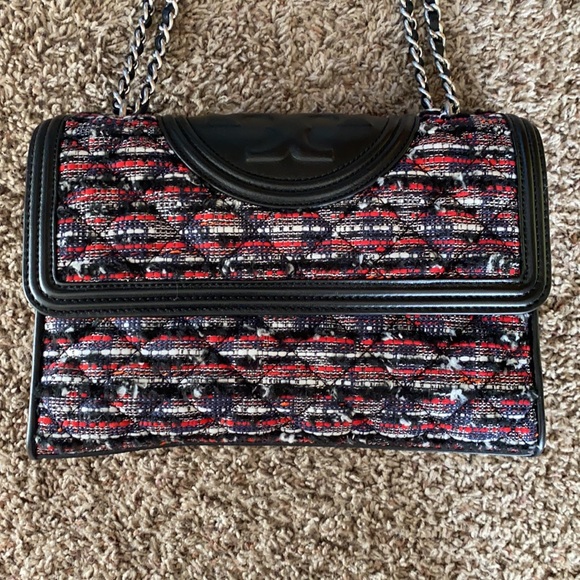 Tory Burch Bags Tory Burch Fleming Tweed Convertible Shoulder Bag